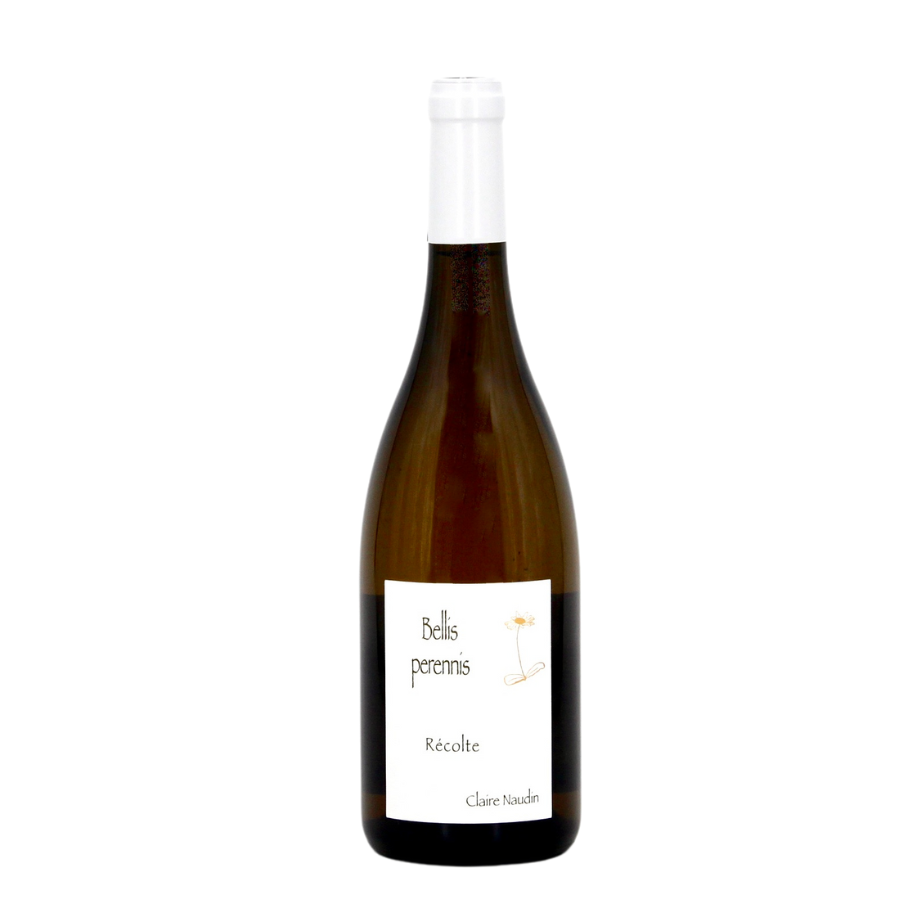 Bouteille de Claire Naudin Bourgogne Hautes Côtes de Beaune Bellis Perennis 2021, un vin blanc élégant aux notes florales et minérales, produit par le Domaine Henri Naudin-Ferrand
