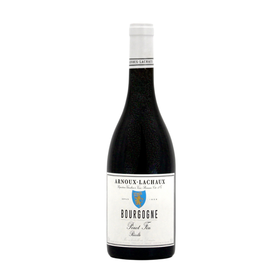 Bouteille de Bourgogne Pinot Fin 2021 du Domaine Arnoux-Lachaux — un Pinot Noir rare et raffiné, à la finesse aromatique et à l’élégance remarquable.