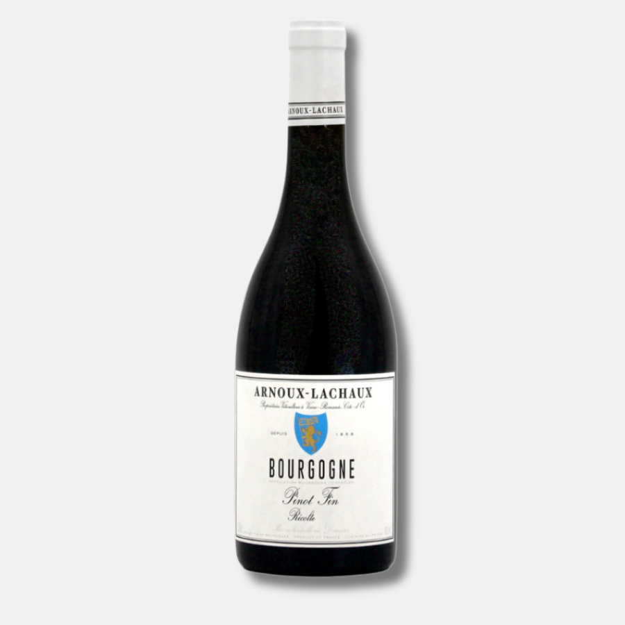 Bouteille de Bourgogne Pinot Fin du Domaine Arnoux-Lachaux — un Pinot Noir rare et raffiné, à la finesse aromatique et à l’élégance remarquable.