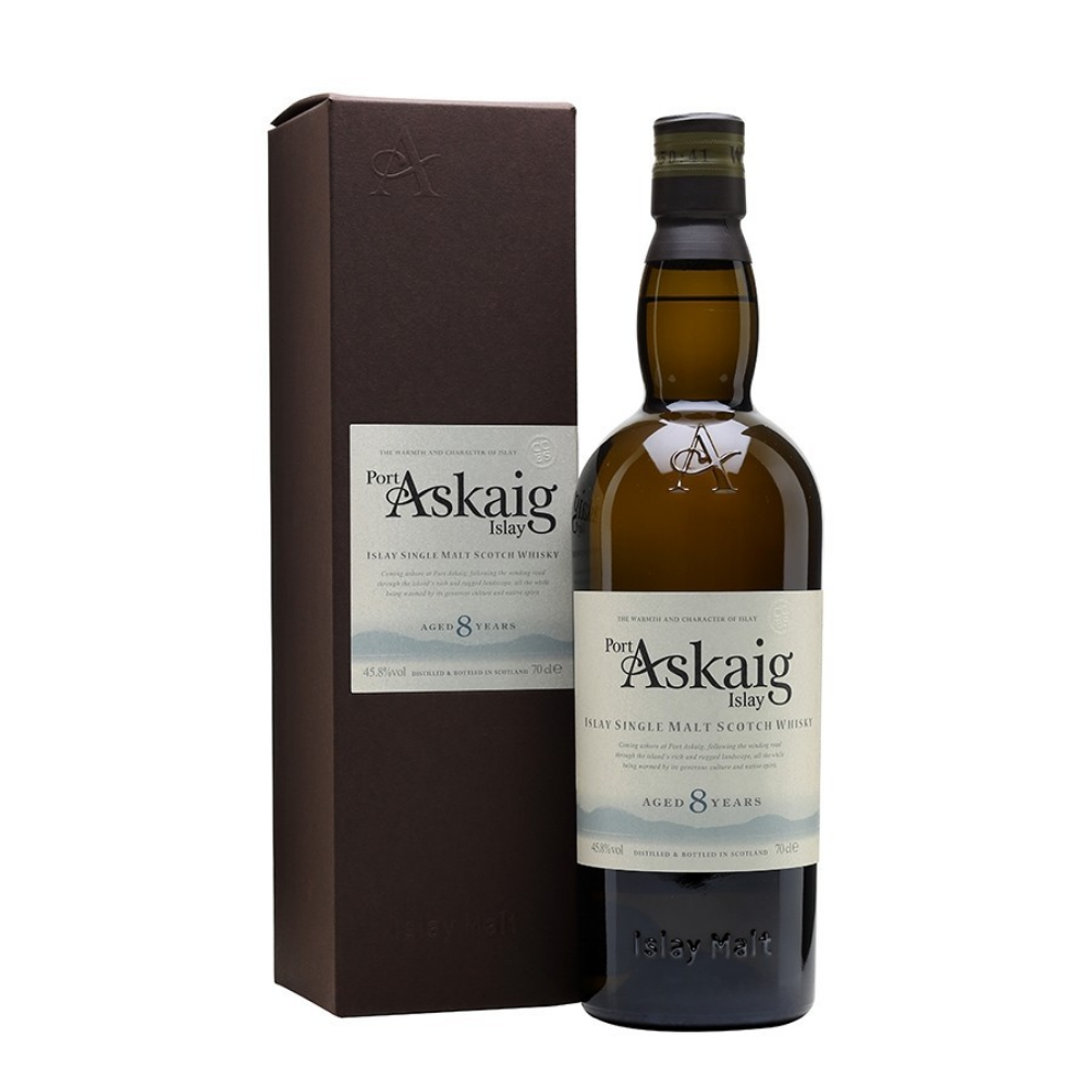 Bouteille de whisky Askaig 8 ans 0,7L avec son coffret