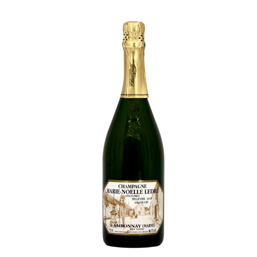 Marie-Noëlle Ledru Millésime Grand Cru 2010 – un champagne intense et vineux, avec une effervescence fine et des arômes briochés et d’agrumes confits