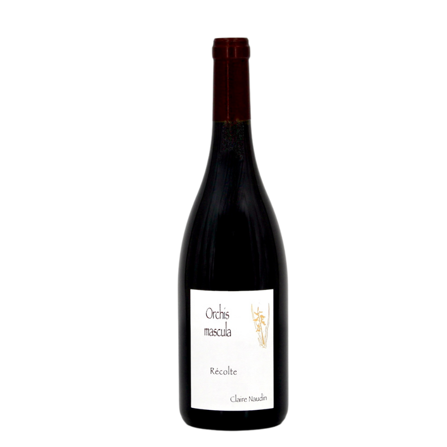 Bouteille de Claire Naudin Bourgogne Hautes Côtes de Beaune Orchis Mascula 2021, un Pinot Noir structuré aux arômes de fruits rouges et d’épices, signé Domaine Henri Naudin-Ferrand.