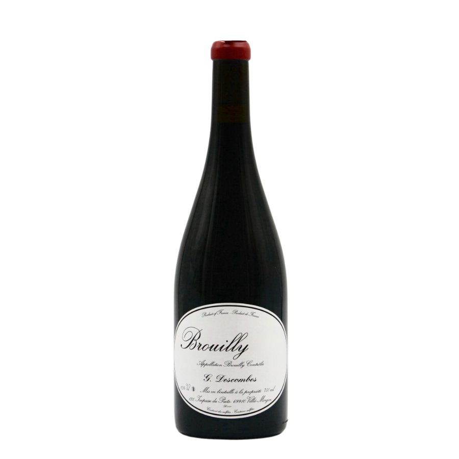 Bouteille de Brouilly Vieille Vignes 2021 de Georges Descombes, un vin rouge élégant du Beaujolais