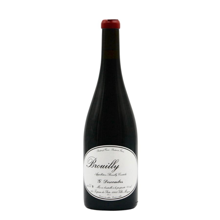 Bouteille de Brouilly Vieille Vignes 2022 de Georges Descombes, un vin rouge élégant du Beaujolais