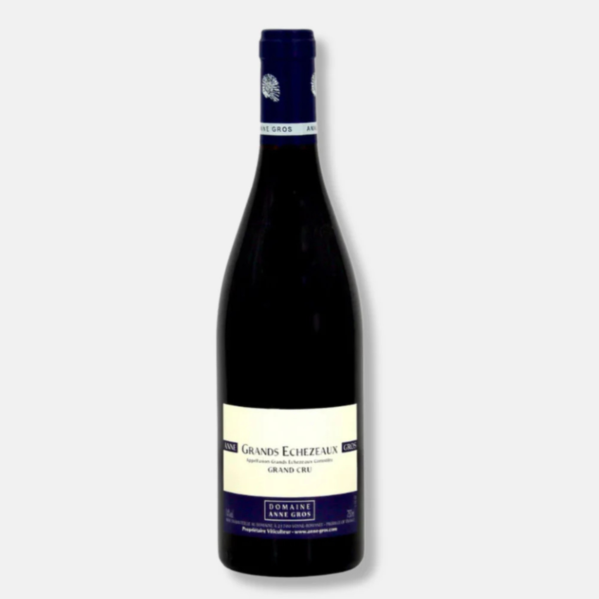 Bouteille de Grands-Échezeaux Grand Cru du Domaine Anne Gros, un vin de Bourgogne puissant et structuré, taillé pour la garde."