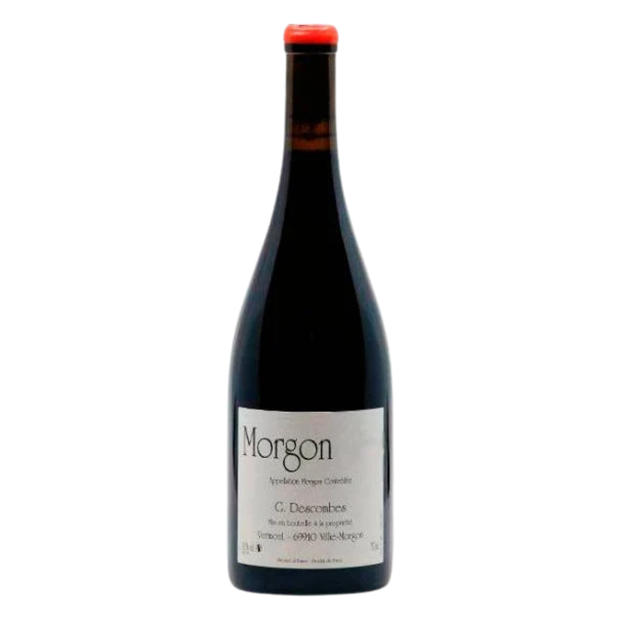 Bouteille de Morgon de Georges Descombes, un vin rouge intense et structuré du Beaujolais.