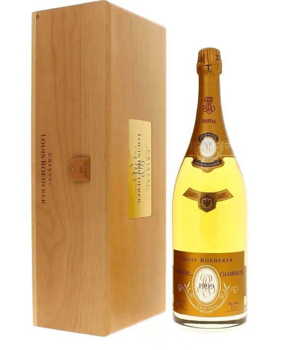 Louis Roederer Cristal 1999 en Jeroboam – un champagne de prestige, opulent et précis, aux arômes d’abricot, noisette et pain grillé