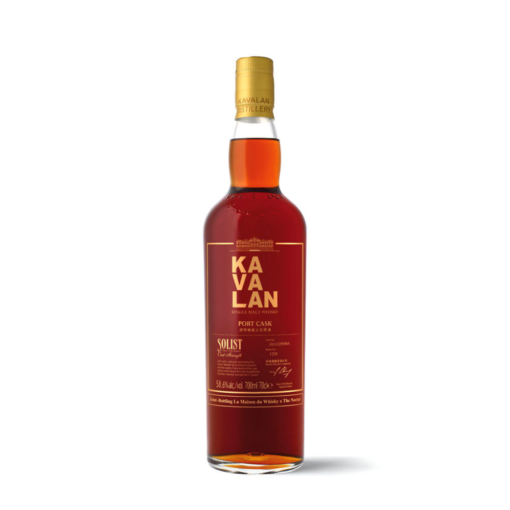 Kavalan Ex-Sherry Oak 70cl – Un single malt taïwanais vieilli en fûts de sherry, révélant des arômes riches de fruits secs, de chocolat et d’épices. Une expérience sensorielle intense.