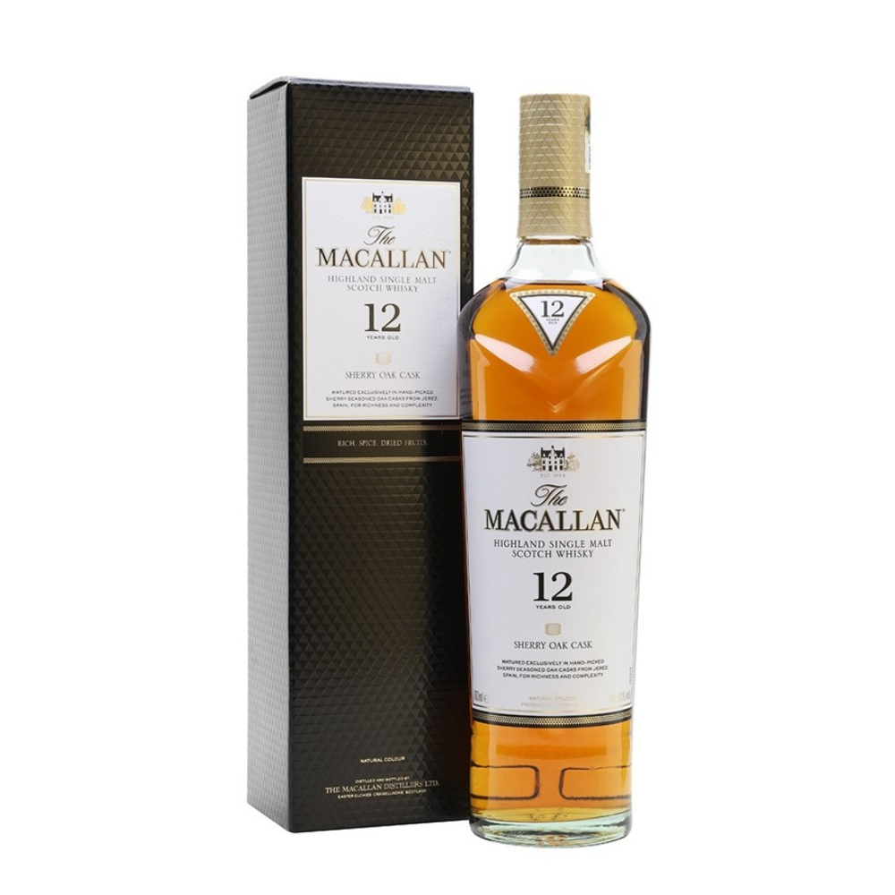 Whisky écossais Macallan 12 ans Sherry Oak Cask avec son coffret